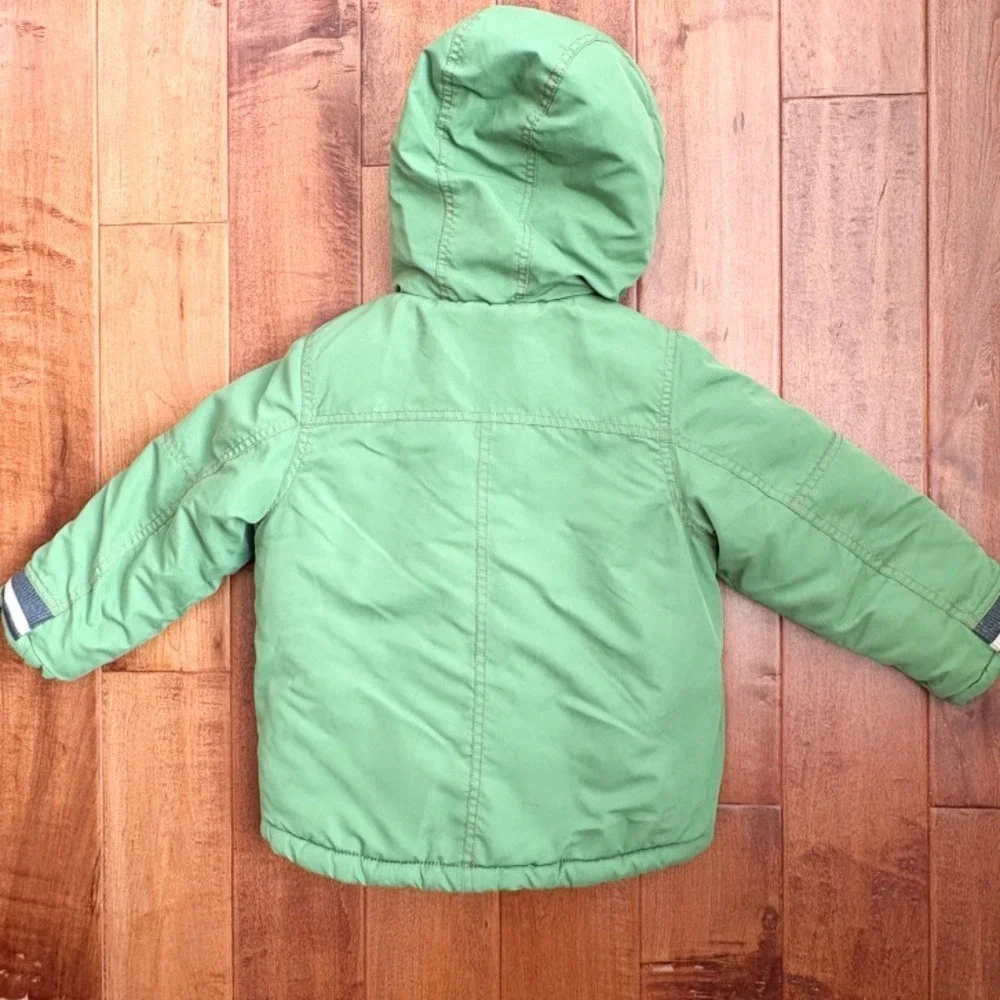 OshKosh Sherpa Lined‎ Hooded Heavy Winter Jacket Boys 5 Green